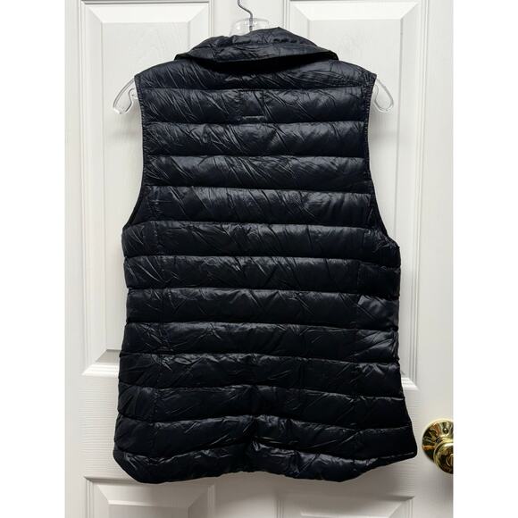 Gap Down Puffer Vest Black Quilted Winter Warmth Basic Minimalist Layer Womens S - Picture 3 of 10